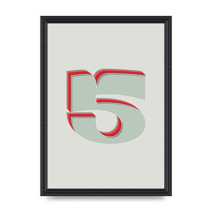 Mix Match Number 5" Art For The Home - A3 framed