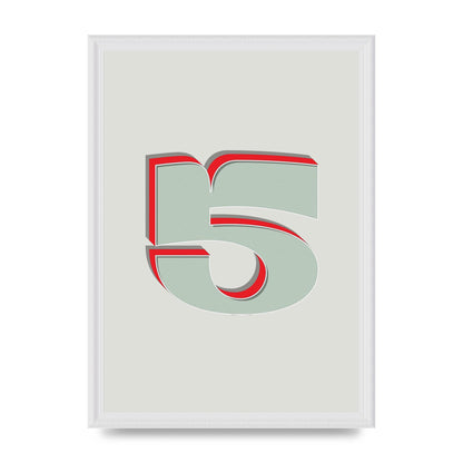 Mix Match Number 5" Art For The Home - A3 framed