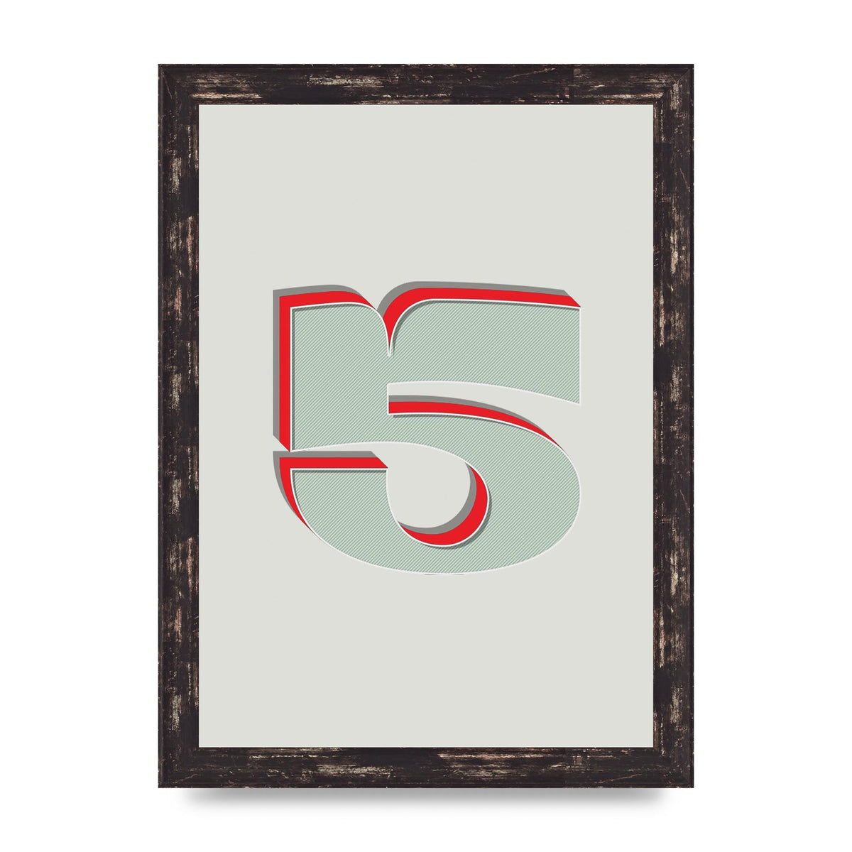 Mix Match Number 5" Art For The Home - A4 framed