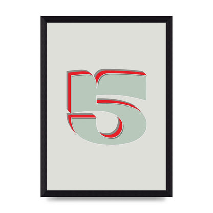Mix Match Number 5" Art For The Home - A4 framed