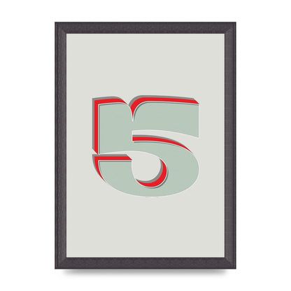 Mix Match Number 5" Art For The Home - A4 framed