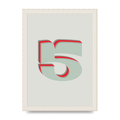 Mix Match Number 5" Art For The Home - A4 framed