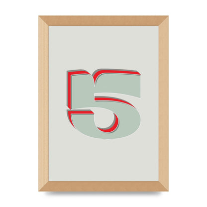 Mix Match Number 5" Art For The Home - A4 framed