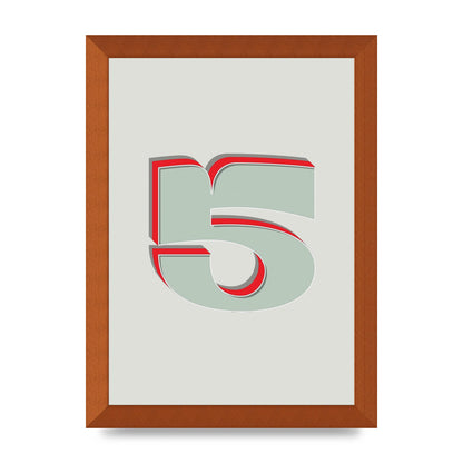Mix Match Number 5" Art For The Home - A4 framed