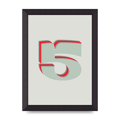 Mix Match Number 5" Art For The Home - A4 framed