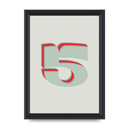 Mix Match Number 5" Art For The Home - A4 framed