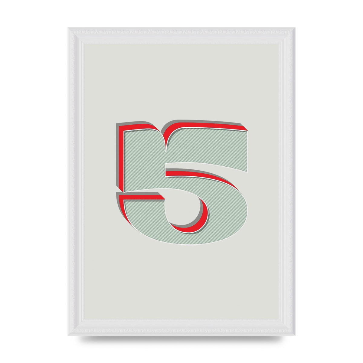 Mix Match Number 5" Art For The Home - A4 framed
