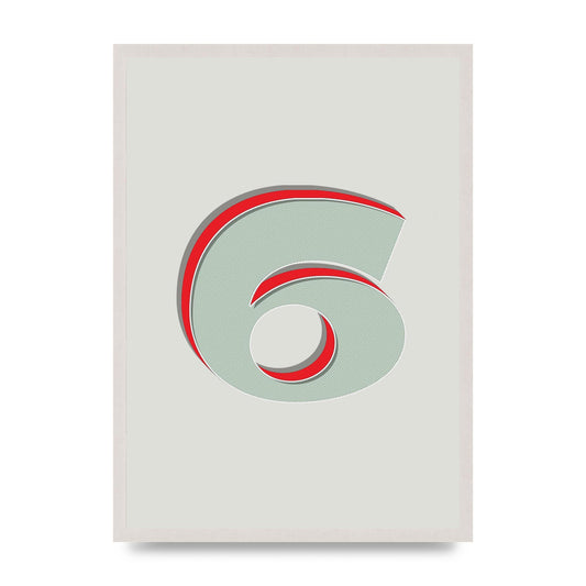 Mix Match Number 6" Printed Poster - A2 framed