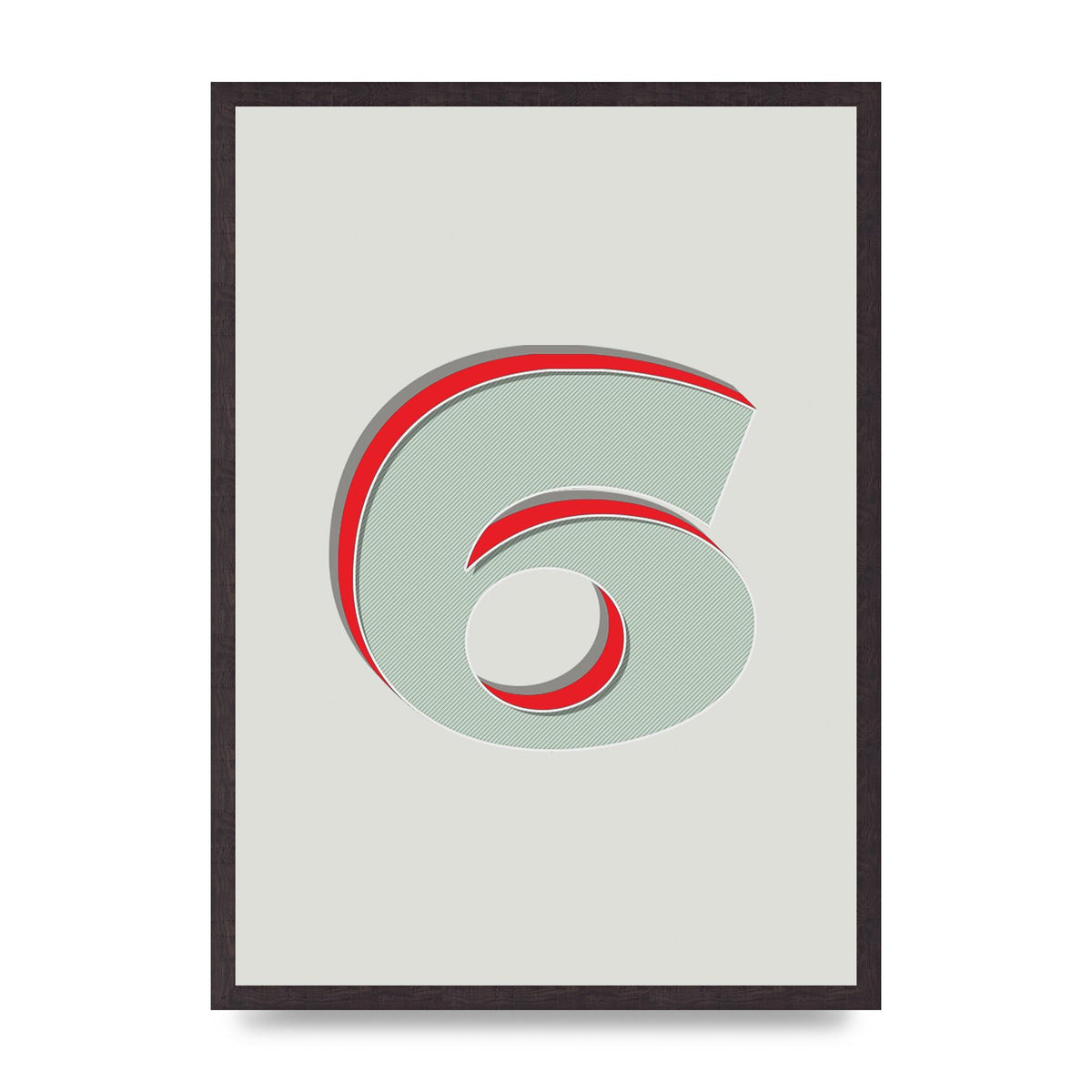 Mix Match Number 6" Printed Poster - A2 framed