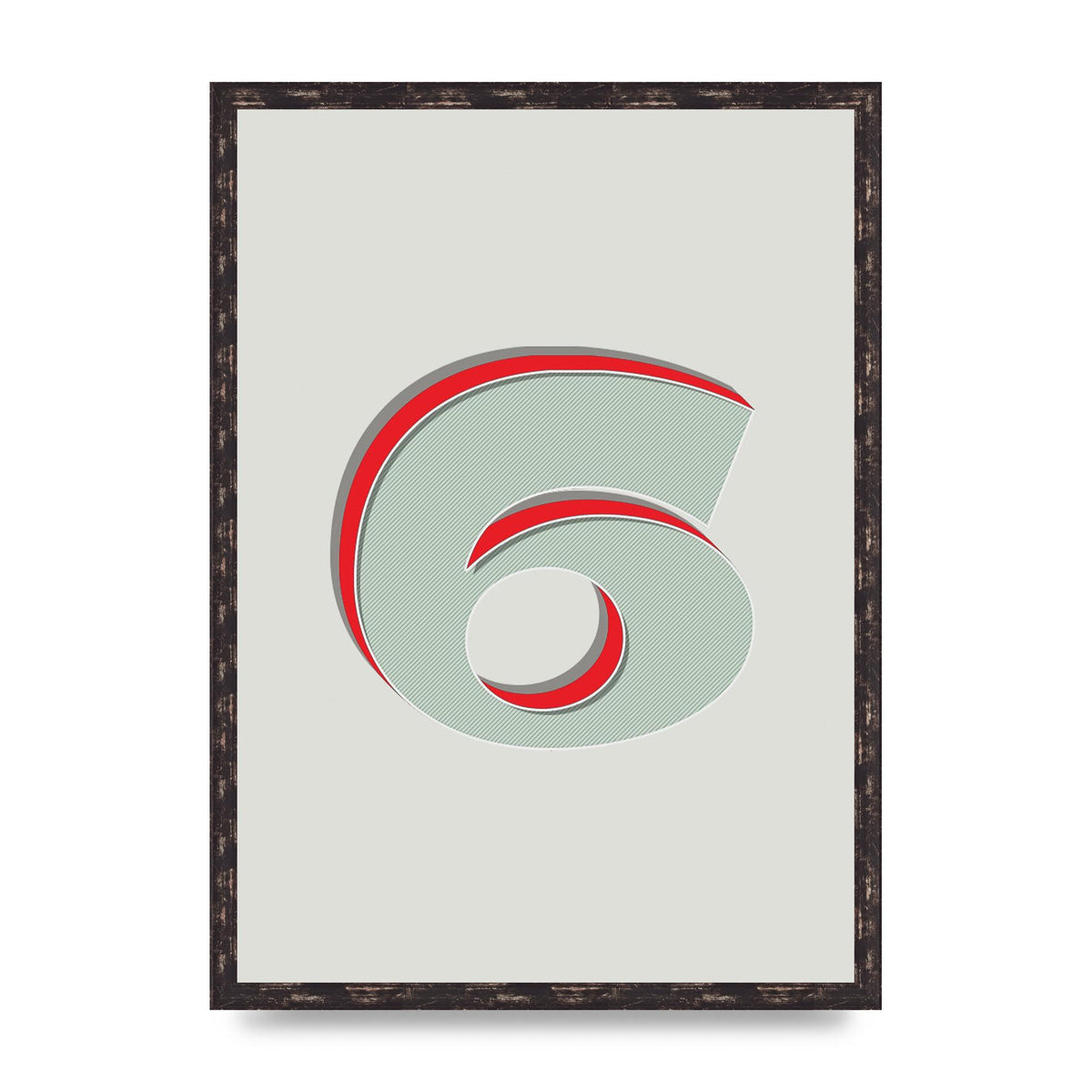 Mix Match Number 6" Printed Poster - A2 framed