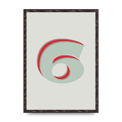 Mix Match Number 6" Printed Poster - A2 framed