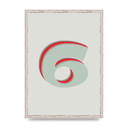 Mix Match Number 6" Printed Poster - A2 framed