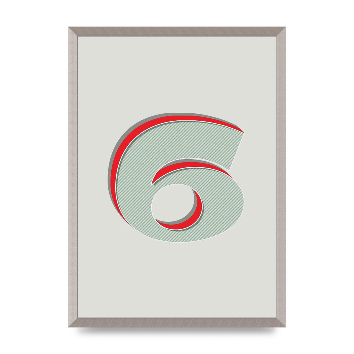 Mix Match Number 6" Printed Poster - A2 framed