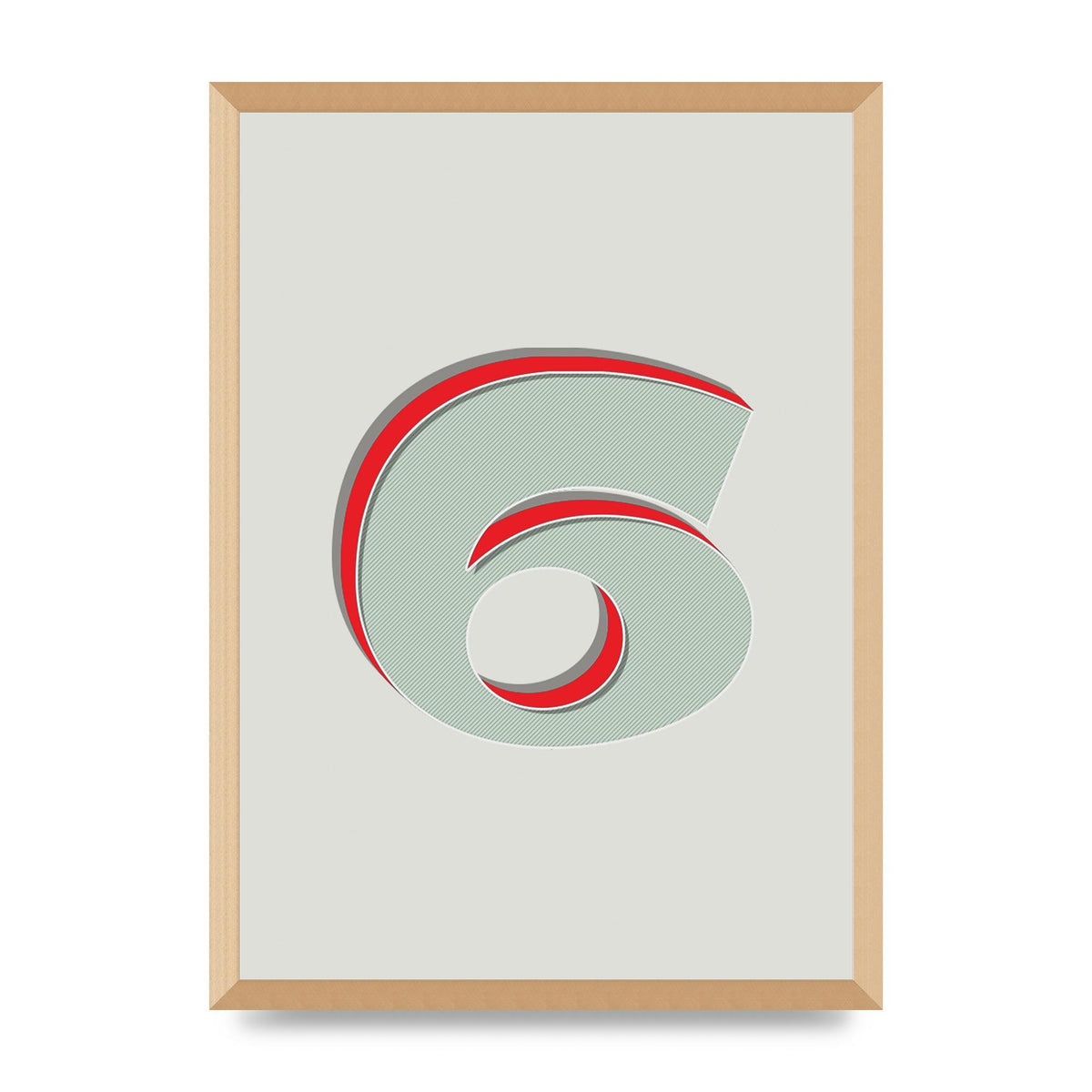 Mix Match Number 6" Printed Poster - A2 framed
