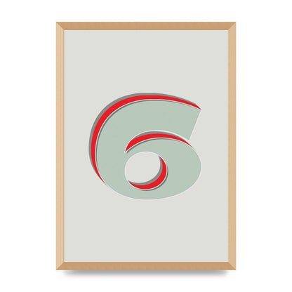 Mix Match Number 6" Printed Poster - A2 framed