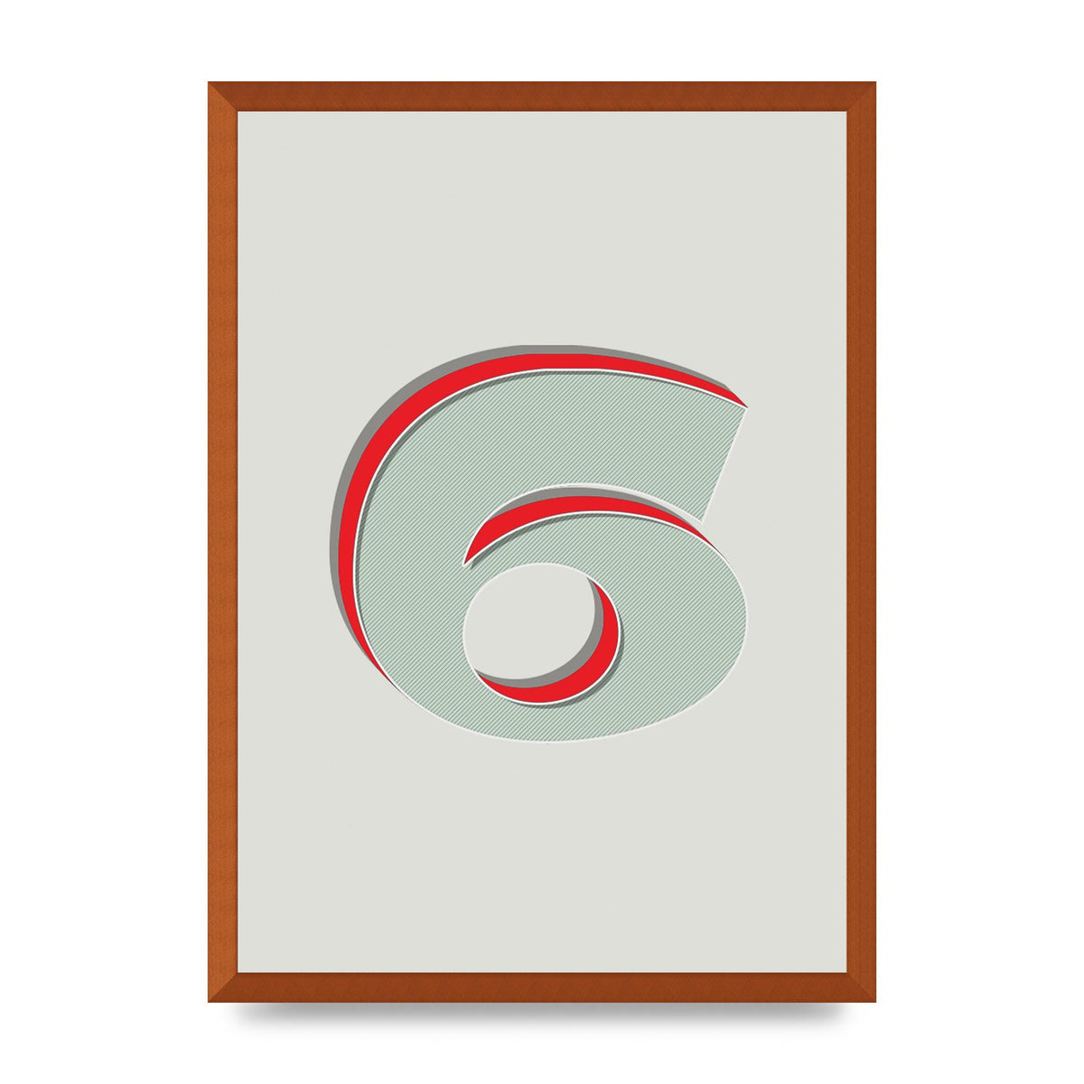 Mix Match Number 6" Printed Poster - A2 framed