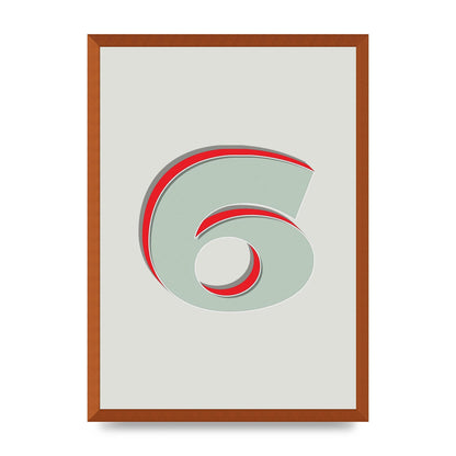 Mix Match Number 6" Printed Poster - A2 framed