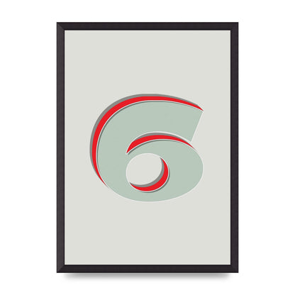 Mix Match Number 6" Printed Poster - A2 framed
