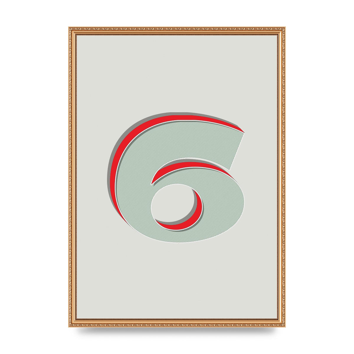 Mix Match Number 6" Printed Poster - A2 framed