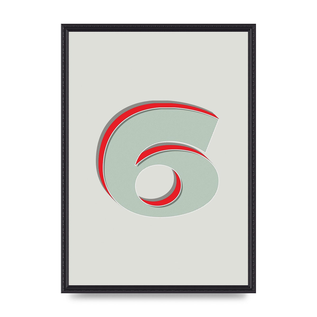 Mix Match Number 6" Printed Poster - A2 framed