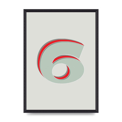 Mix Match Number 6" Printed Poster - A2 framed