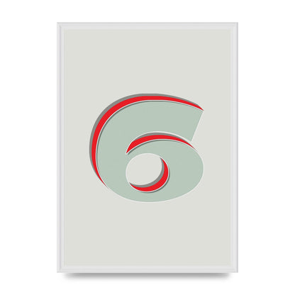 Mix Match Number 6" Printed Poster - A2 framed