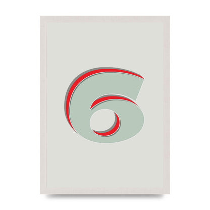 Mix Match Number 6" Printed Poster - A3 framed