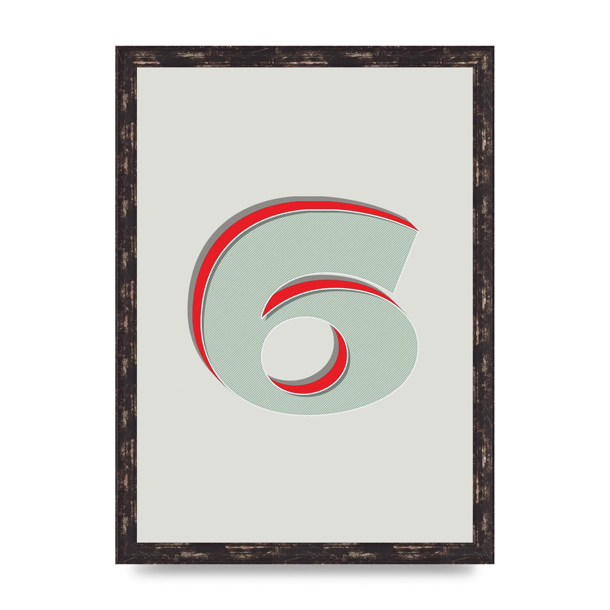 Mix Match Number 6" Printed Poster - A3 framed