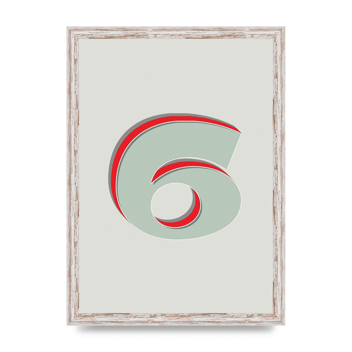 Mix Match Number 6" Printed Poster - A3 framed