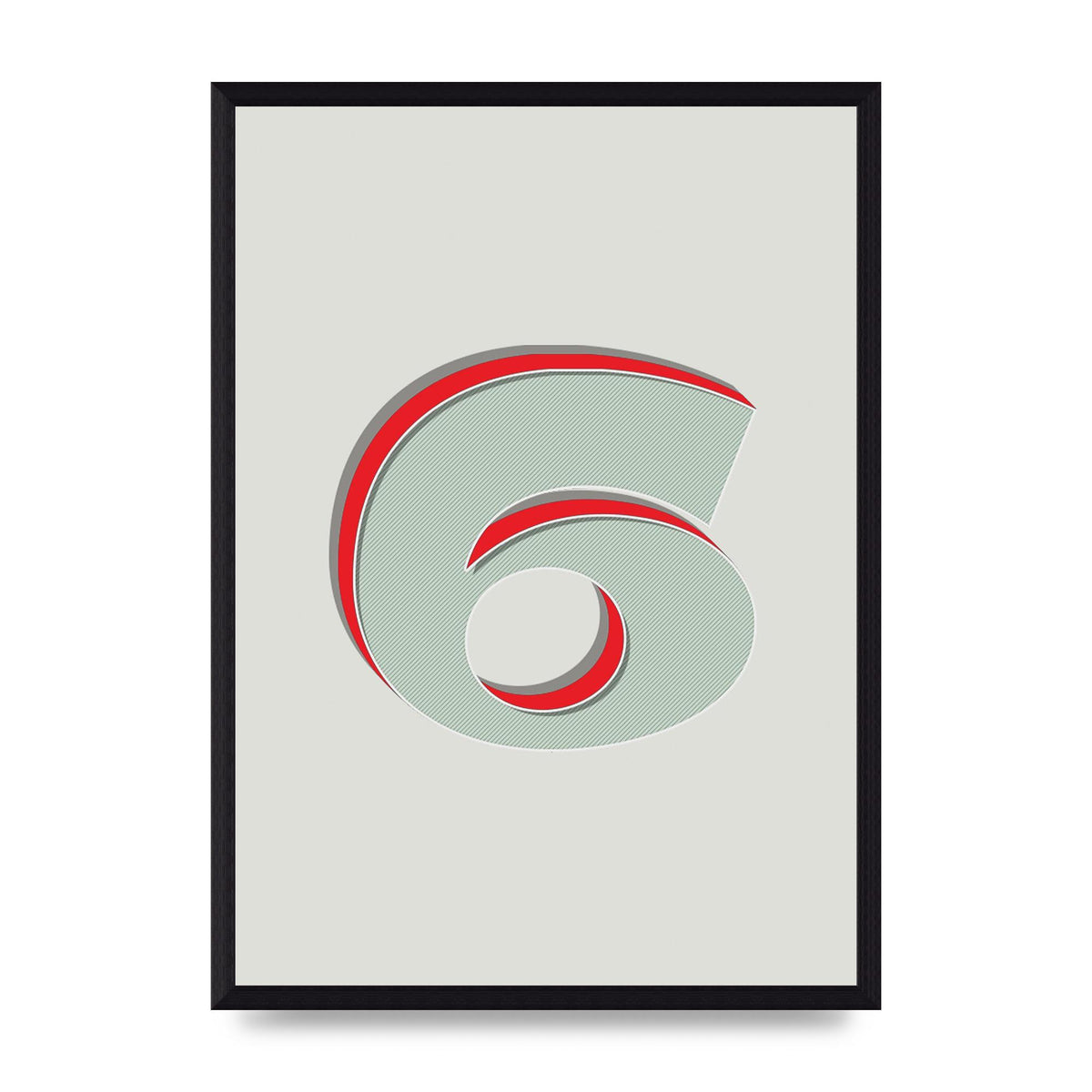Mix Match Number 6" Printed Poster - A3 framed