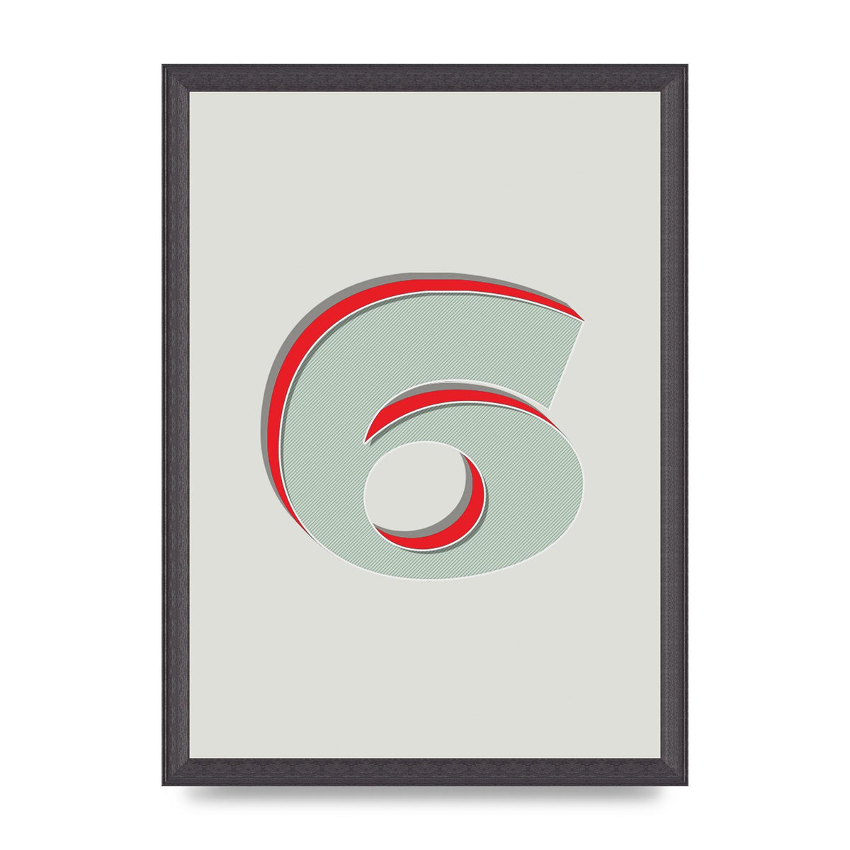 Mix Match Number 6" Printed Poster - A3 framed