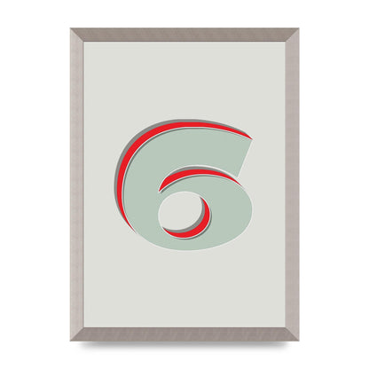 Mix Match Number 6" Printed Poster - A3 framed