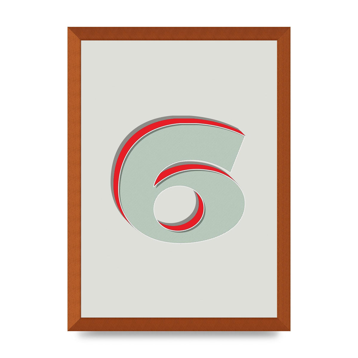 Mix Match Number 6" Printed Poster - A3 framed