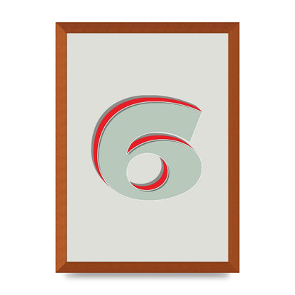 Mix Match Number 6" Printed Poster - A3 framed