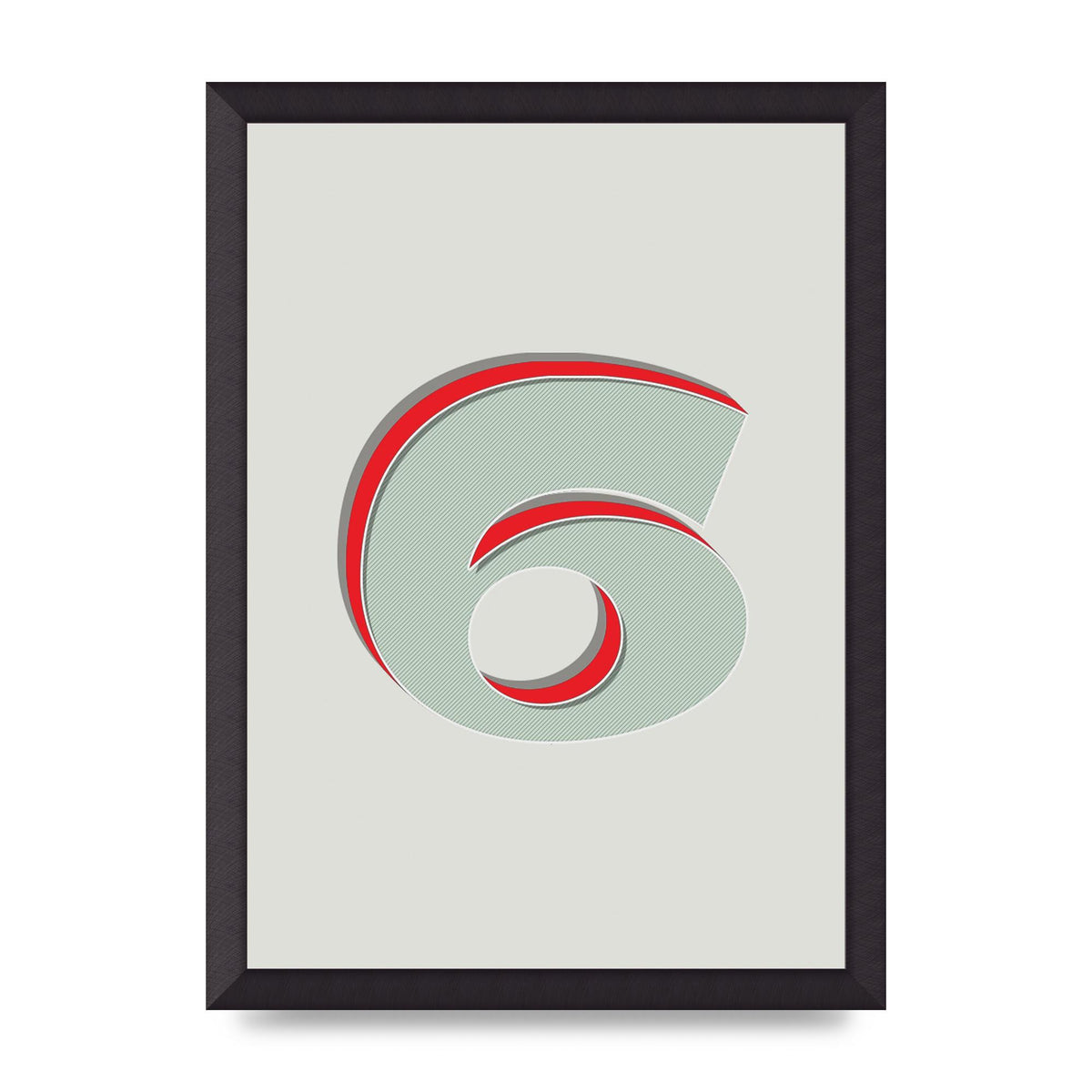 Mix Match Number 6" Printed Poster - A3 framed