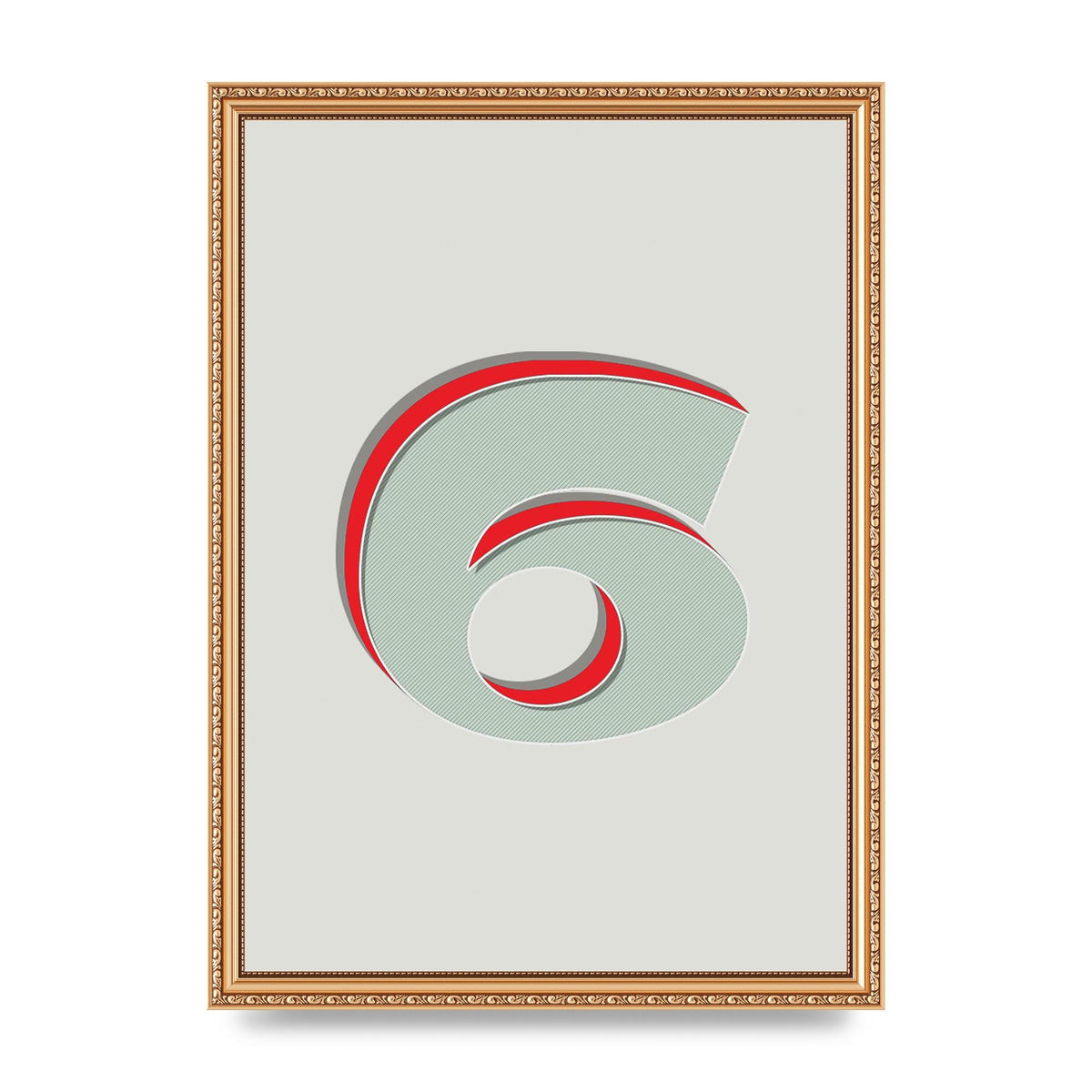 Mix Match Number 6" Printed Poster - A3 framed