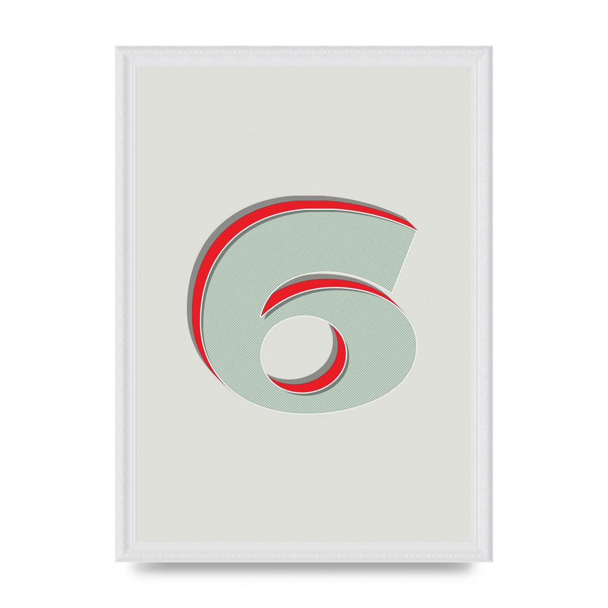 Mix Match Number 6" Printed Poster - A3 framed