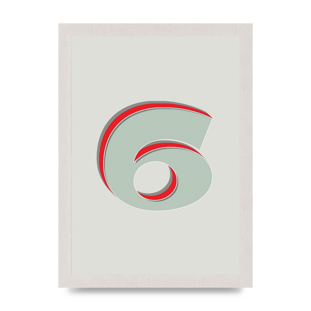Mix Match Number 6" Printed Poster - A4 framed