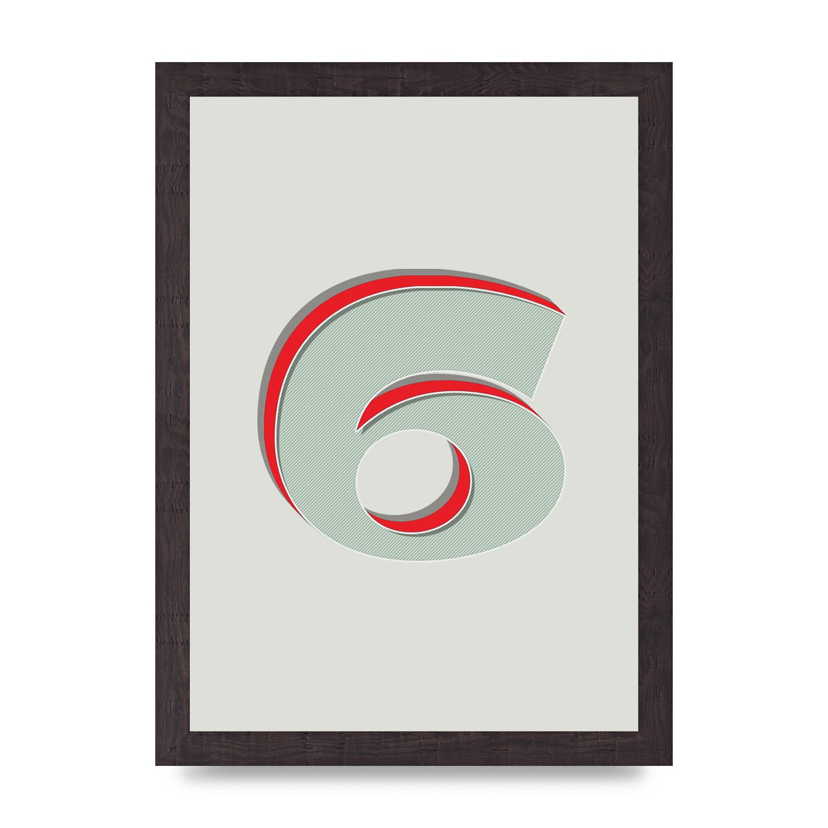 Mix Match Number 6" Printed Poster - A4 framed