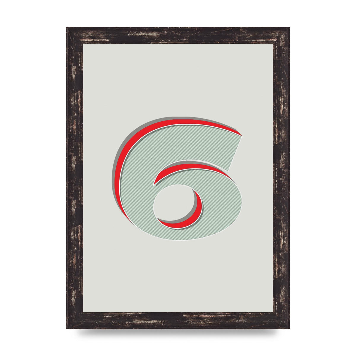 Mix Match Number 6" Printed Poster - A4 framed