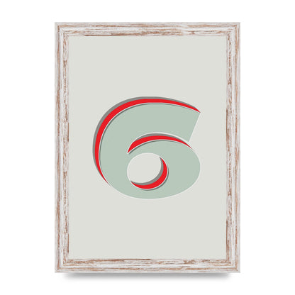 Mix Match Number 6" Printed Poster - A4 framed