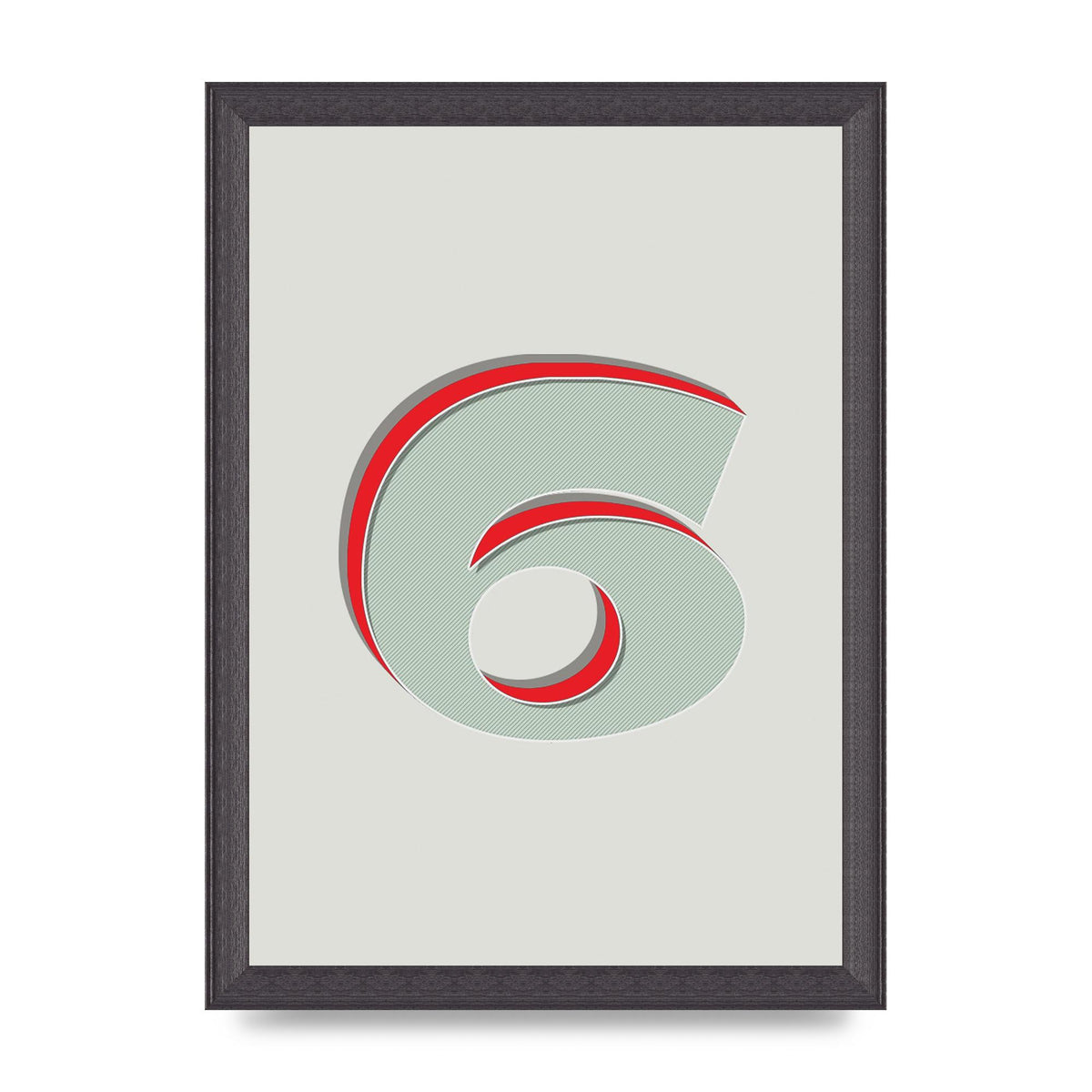 Mix Match Number 6" Printed Poster - A4 framed