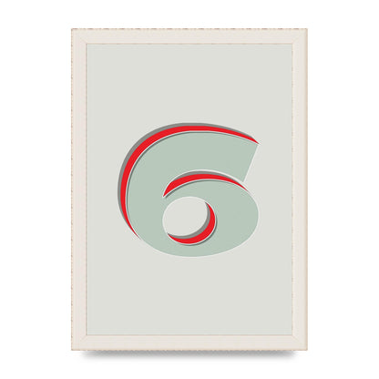 Mix Match Number 6" Printed Poster - A4 framed