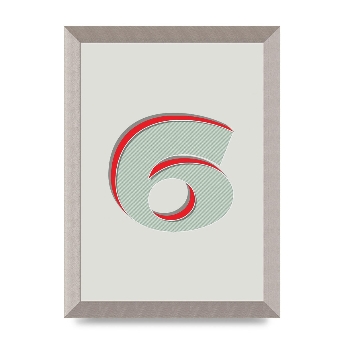 Mix Match Number 6" Printed Poster - A4 framed
