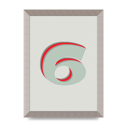 Mix Match Number 6" Printed Poster - A4 framed