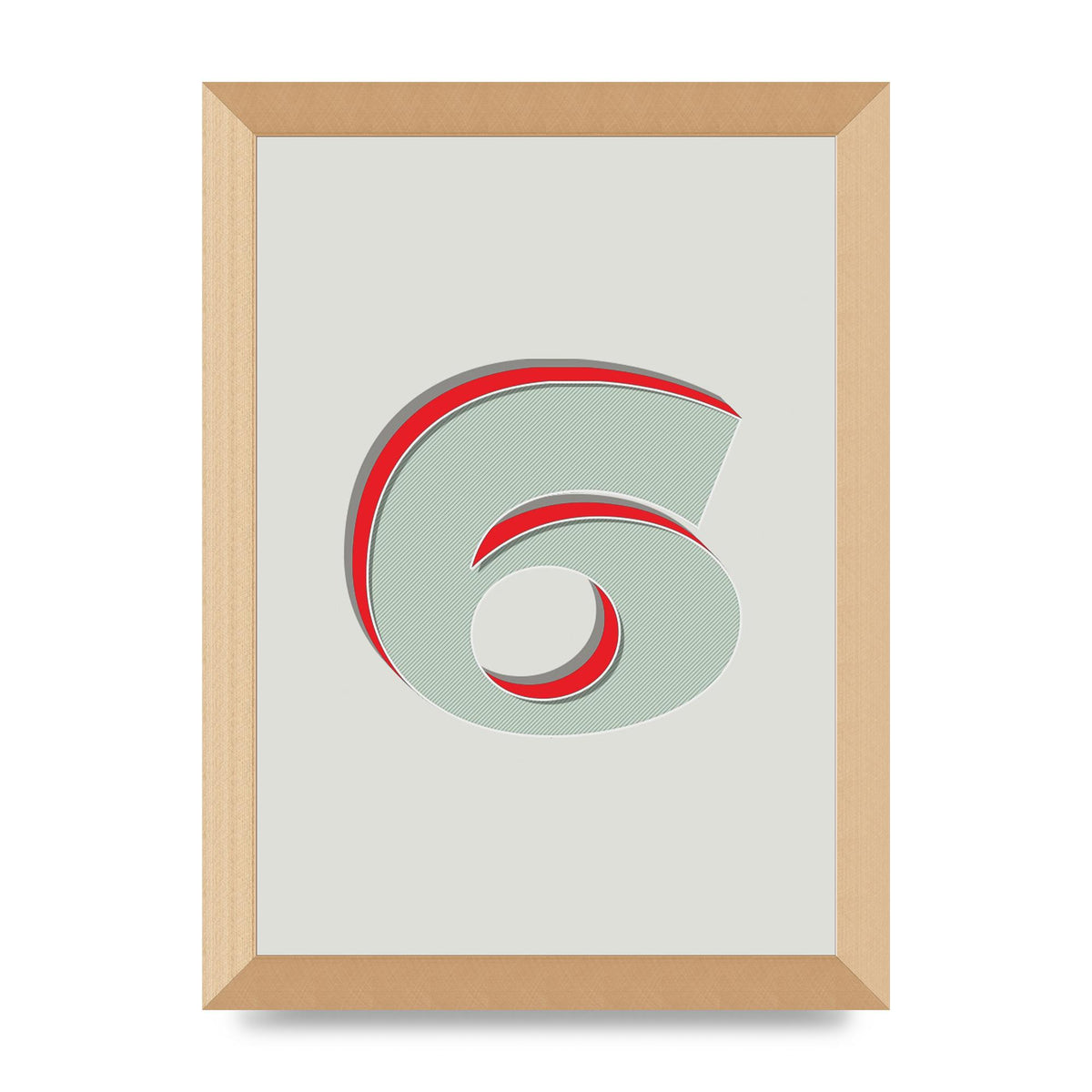 Mix Match Number 6" Printed Poster - A4 framed