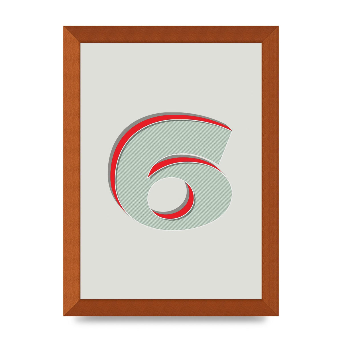 Mix Match Number 6" Printed Poster - A4 framed