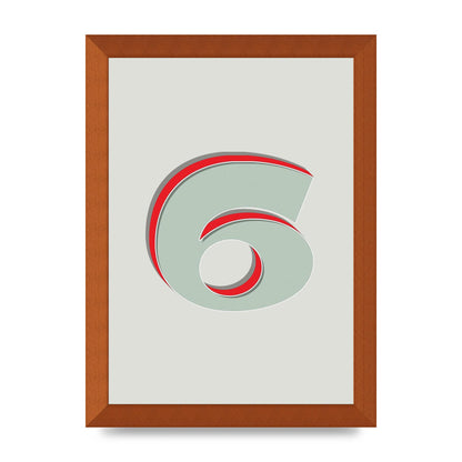 Mix Match Number 6" Printed Poster - A4 framed