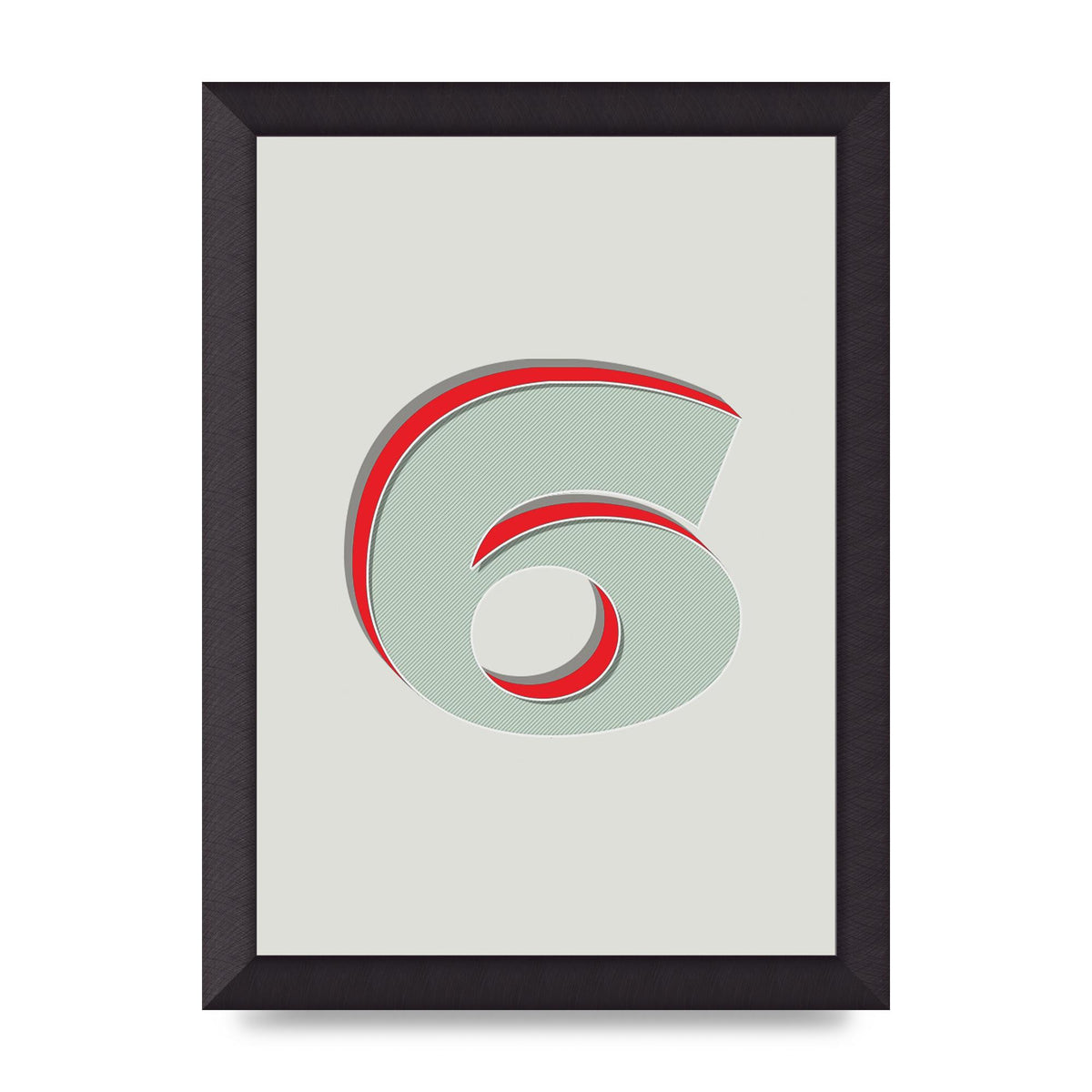 Mix Match Number 6" Printed Poster - A4 framed