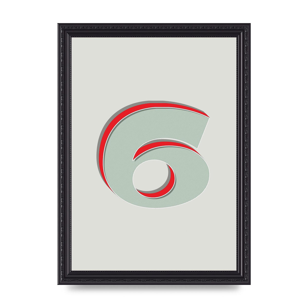 Mix Match Number 6" Printed Poster - A4 framed